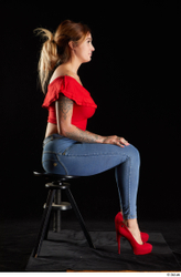 Woman White Slim Female Studio Poses